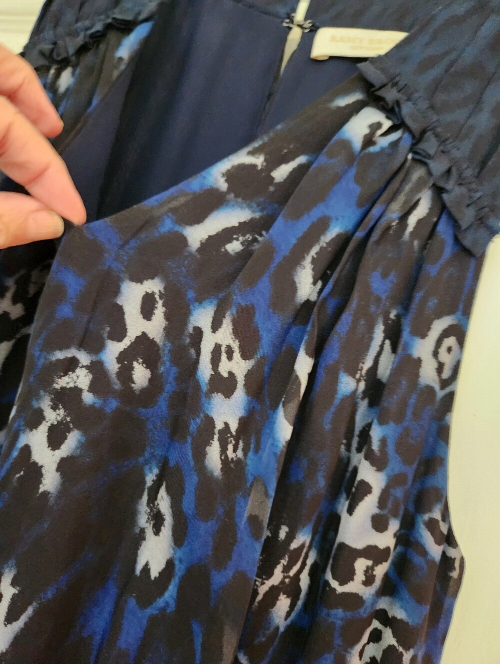 Ramy Brook sz S Blue Leopard Silk Dress Flowy - Picture 8 of 15